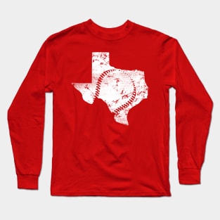 Texas State with Baseball Strings Long Sleeve T-Shirt